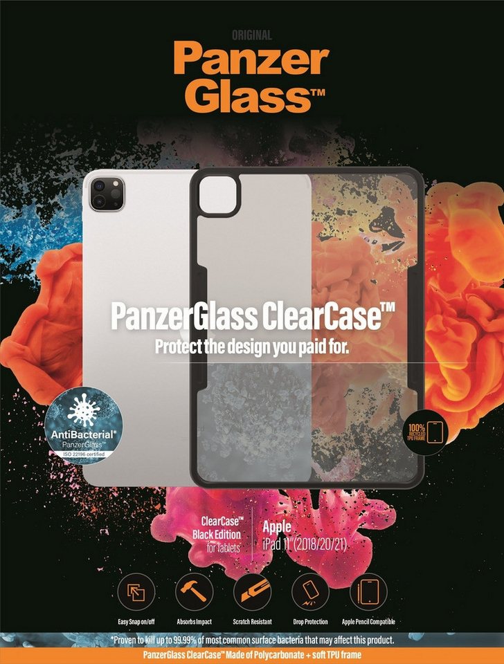 PanzerGlass Handytasche PanzerGlass ClearCase Apple iPad 11 (2018/2020/2021), Black von PanzerGlass