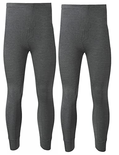 2 Stück Herren Thermohose Lange Unterhose Warme Unterwäsche Baselayer, S M L XL XXL Thermo, anthrazit, 31-35 von Panzy