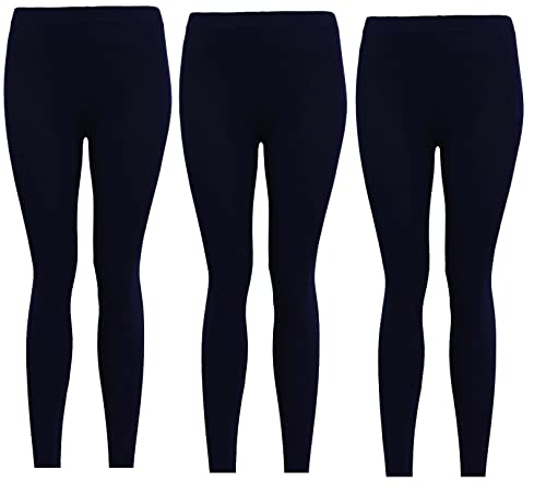 3 Stück Mädchen Kinder Kinder Plain Stretchy 95% Baumwolle Leggings Alter 5 bis 13 Jahre Gr. 13 Jahre, 3 Stück schwarz von Panzy