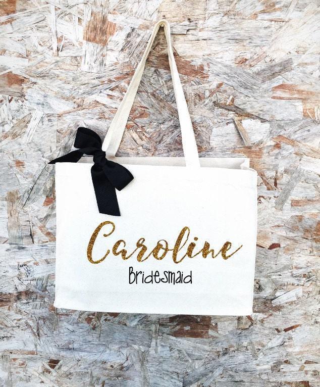 1 Brautjungfer Tote. Tasche. Personalisierte Name Hochzeit-Tag-Tote. Braut 1 Brautjungfer Tote. Tasche. Personalisierte Name Hochzeit-Tag-Tote. Braut von PaolaBrownShop