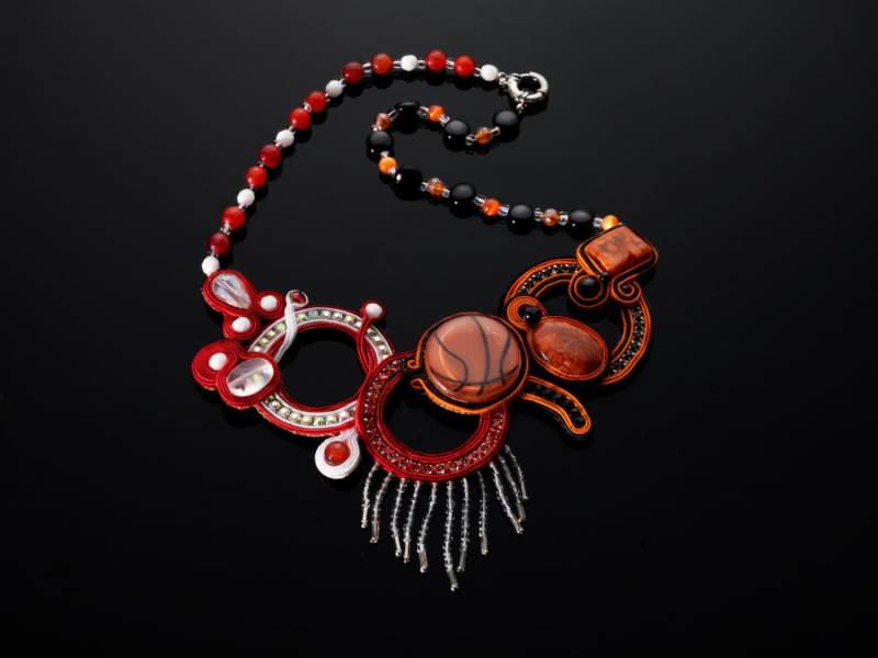 Soutache-Halskette „Basketball" Soutache-Halskette „Basketball" von PaolaGriffoShop
