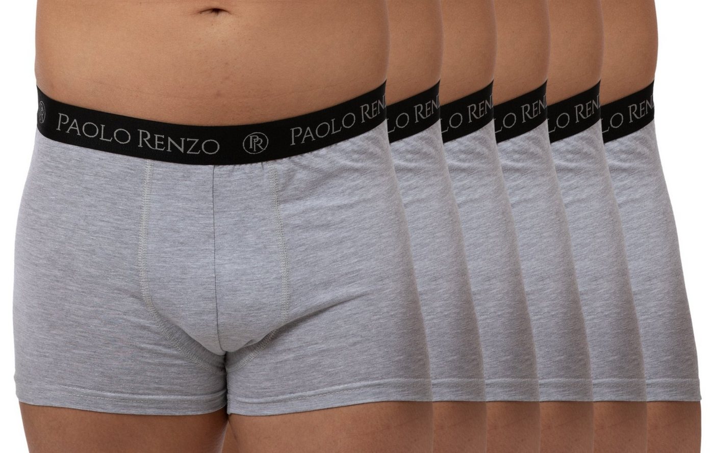 Paolo Renzo Boxershorts (6-St) Atmungsaktive Fitted Herren Boxer Shorts / Hipster Shorts aus hochwertiger Baumwolle in verschiedenen Farben und Größen von Paolo Renzo