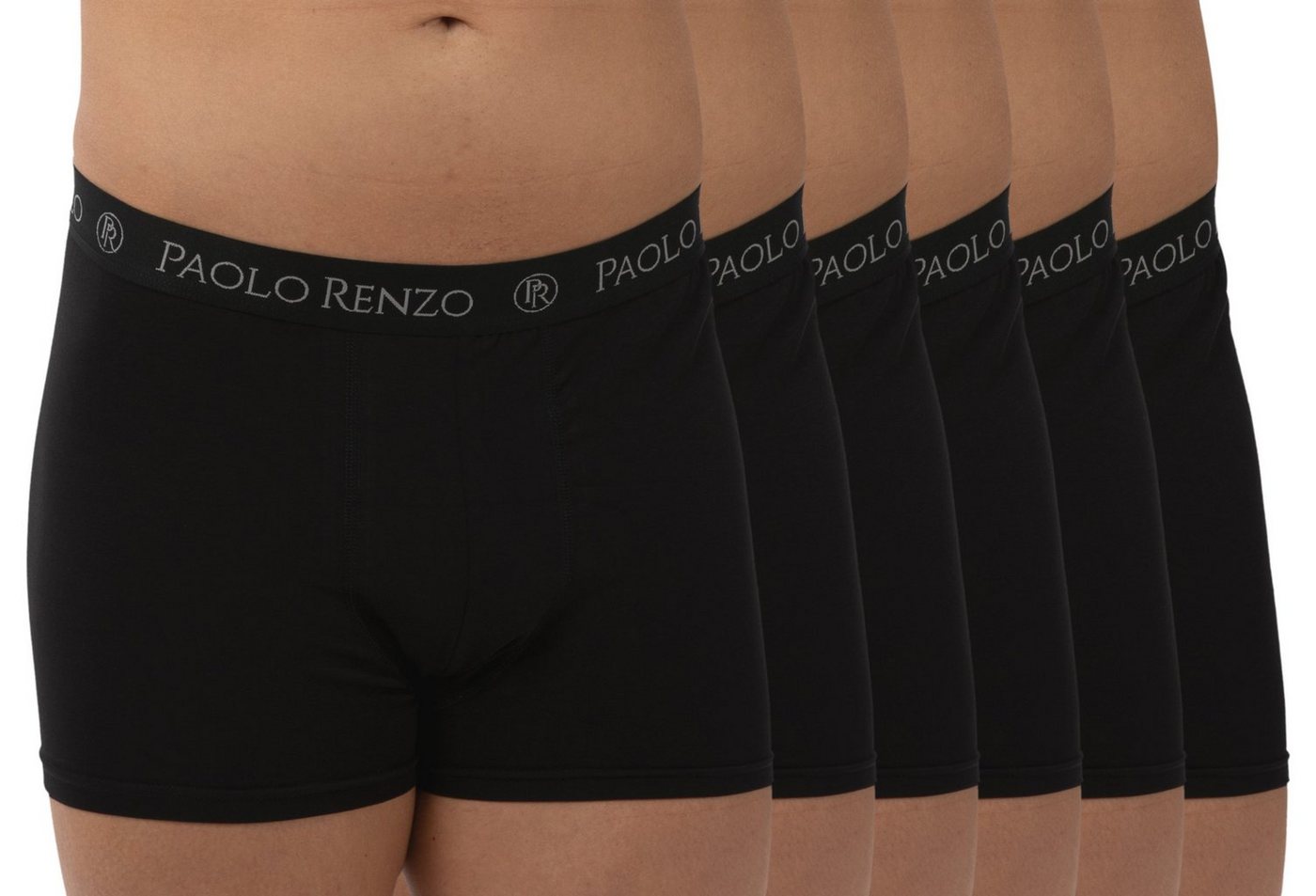 Paolo Renzo Boxershorts (6-St) Atmungsaktive Fitted Herren Boxer Shorts / Hipster Shorts aus hochwertiger Baumwolle in verschiedenen Farben und Größen von Paolo Renzo