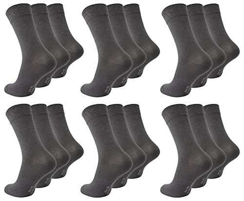 Paolo Renzo Business-Socken 18 Paar Hochwertige Baumwoll Socken Anzugssocken Größe 39/42 Dunkelgrau von Paolo Renzo