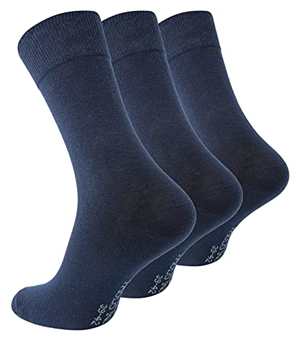 Paolo Renzo Business-Socken 3 Paar Hochwertige Baumwoll Socken Anzugssocken Größe 43/46 Marineblau von Paolo Renzo