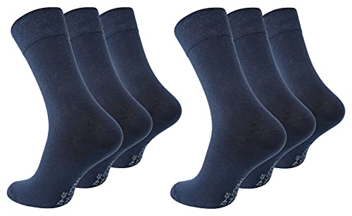 Paolo Renzo Business-Socken 6 Paar Hochwertige Baumwoll Socken Anzugssocken Größe 43/46 Marineblau von Paolo Renzo