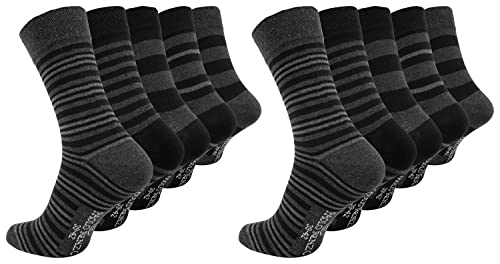 Paolo Renzo Business-Socken gemustert 10 Paar Casual Socken Anzugssocken mit Hohem Baumwollanteil Größe 39/42 Grautöne von Paolo Renzo