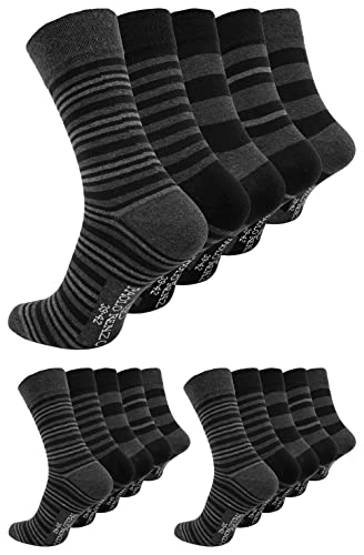 Paolo Renzo Business-Socken gemustert 15 Paar Casual Socken Anzugssocken mit Hohem Baumwollanteil Größe 39/42 Grautöne von Paolo Renzo