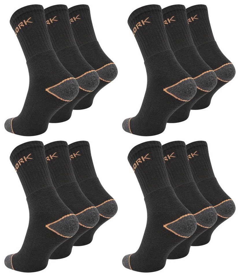 Paolo Renzo Businesssocken Berufssocken - Work Socken, für Arbeits- und Trekkingschuhe geeignet (12-Paar, Robuste Atmungsaktive Herren Work Socks mit verstärkter Ferse) Berufssocken - Work Socken, für Arbeits- und Trekkingschuhe geeignet von Paolo Renzo