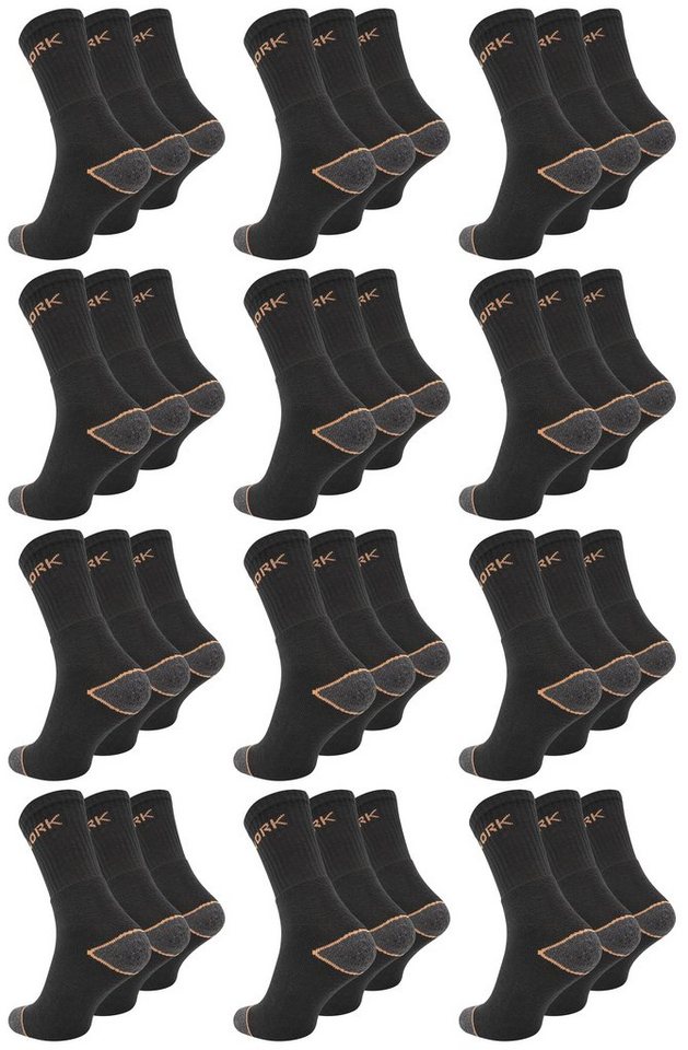 Paolo Renzo Businesssocken Berufssocken - Work Socken, für Arbeits- und Trekkingschuhe geeignet (36-Paar, Robuste Atmungsaktive Herren Work Socks mit verstärkter Ferse) Berufssocken - Work Socken, für Arbeits- und Trekkingschuhe geeignet von Paolo Renzo