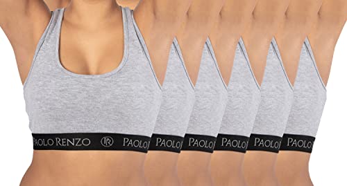 Paolo Renzo Damen Bustier Sport LINE 6 Stück Baumwoll Bustier Sport Bustier Damen Sport BH Atmungsaktiv Größe S Grau Paolo Renzo Damen Bustier Sport LINE 6 Stück Baumwoll Bustier Sport Bustier Damen Sport BH Atmungsaktiv Größe S Grau von Paolo Renzo