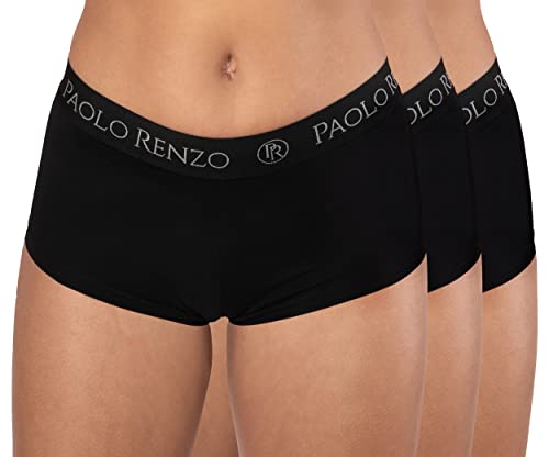 Paolo Renzo Damen Panty Sport LINE 3 Stück Baumwoll Panty Sport Panty Damen Underwear Atmungsaktiv Größe M Schwarz von Paolo Renzo