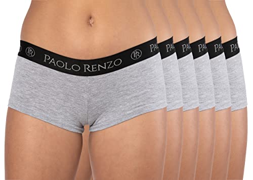Paolo Renzo Damen Panty Sport LINE 6 Stück Baumwoll Panty Sport Panty Damen Underwear Atmungsaktiv Größe S Grau von Paolo Renzo