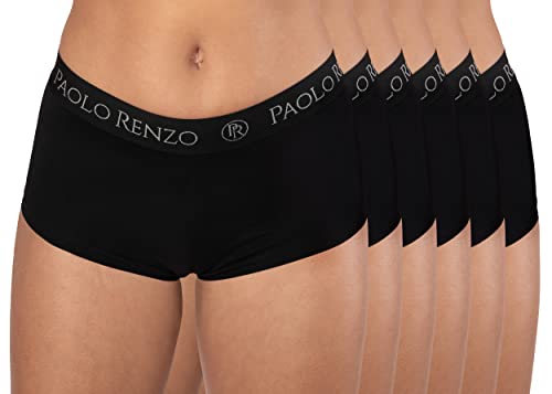 Paolo Renzo Damen Panty Sport LINE 6 Stück Baumwoll Panty Sport Panty Damen Underwear Atmungsaktiv Größe S Schwarz von Paolo Renzo