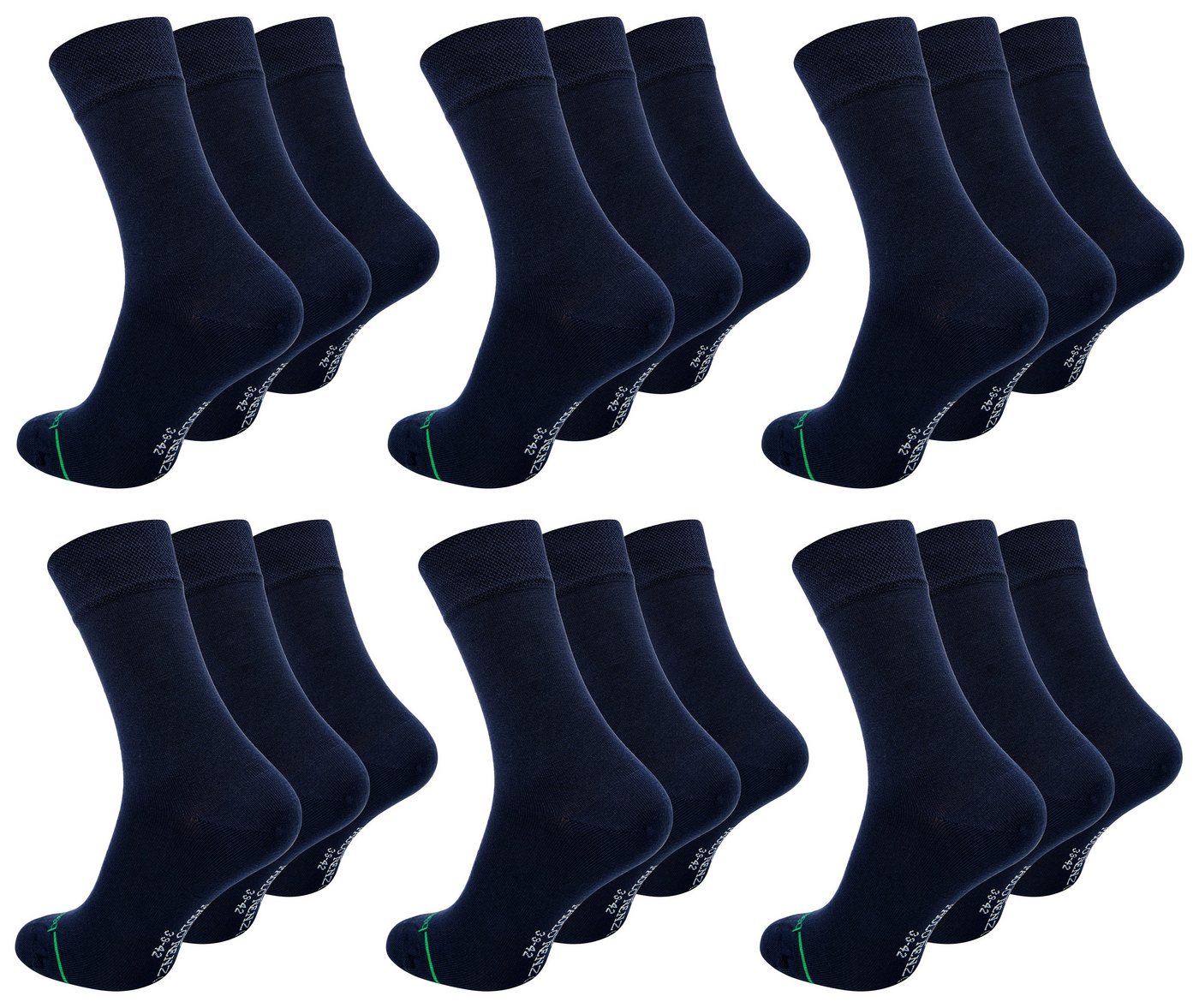 Paolo Renzo Gesundheitssocken aus hochwertiger Bambus Viskose (18-Paar) Atmungsaktive Herren Business Socken / Casual Socken - Geruchshemmend von Paolo Renzo