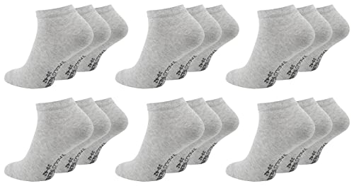 Paolo Renzo Sneaker Socken Damen & Herren aus Baumwolle 18 Paar Unisex Sneakersocken Kurze Socken OEKO-TEX Standard 100 Größe 39/42 Grau von Paolo Renzo