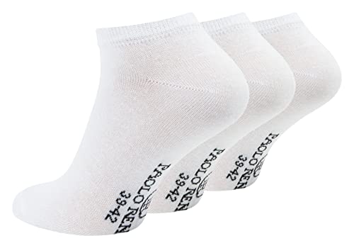 Paolo Renzo Sneaker Socken Damen & Herren aus Baumwolle 3 Paar Unisex Sneakersocken Kurze Socken OEKO-TEX Standard 100 Größe 35/38 Weiß von Paolo Renzo