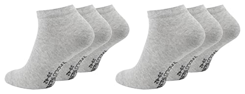 Paolo Renzo Sneaker Socken Damen & Herren aus Baumwolle 6 Paar Unisex Sneakersocken Kurze Socken OEKO-TEX Standard 100 Größe 39/42 Grau von Paolo Renzo