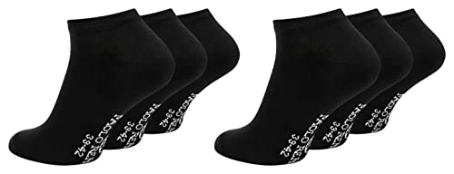 Paolo Renzo Sneaker Socken Damen & Herren aus Baumwolle 6 Paar Unisex Sneakersocken Kurze Socken OEKO-TEX Standard 100 Größe 39/42 Schwarz von Paolo Renzo