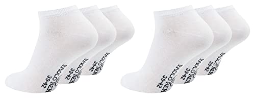 Paolo Renzo Sneaker Socken Damen & Herren aus Baumwolle 6 Paar Unisex Sneakersocken Kurze Socken OEKO-TEX Standard 100 Größe 39/42 Weiß von Paolo Renzo