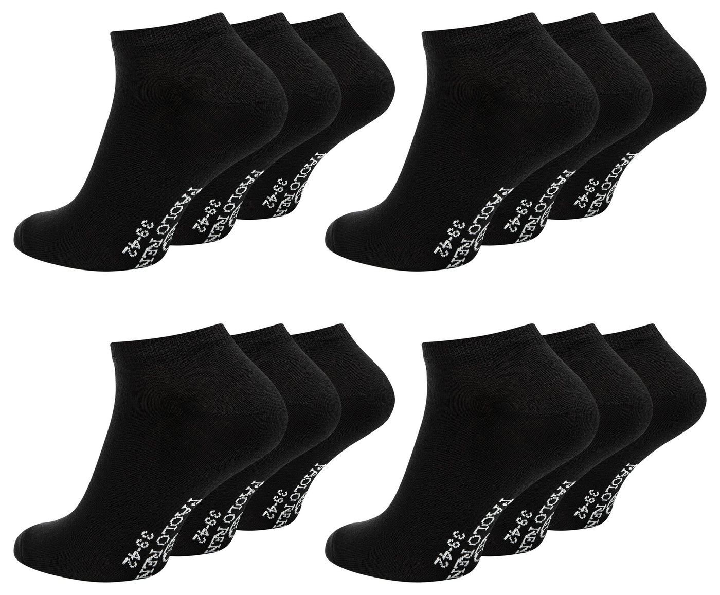 Paolo Renzo Sneakersocken für Herren und Damen (12-Paar) Atmungsaktive Unisex Sneaker Socken aus hochwertiger Baumwolle von Paolo Renzo