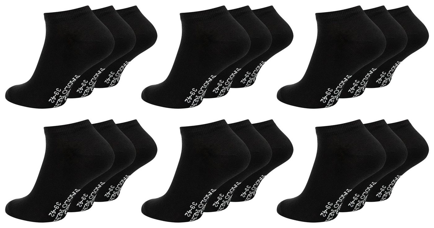 Paolo Renzo Sneakersocken für Herren und Damen (18-Paar) Atmungsaktive Unisex Sneaker Socken aus hochwertiger Baumwolle von Paolo Renzo