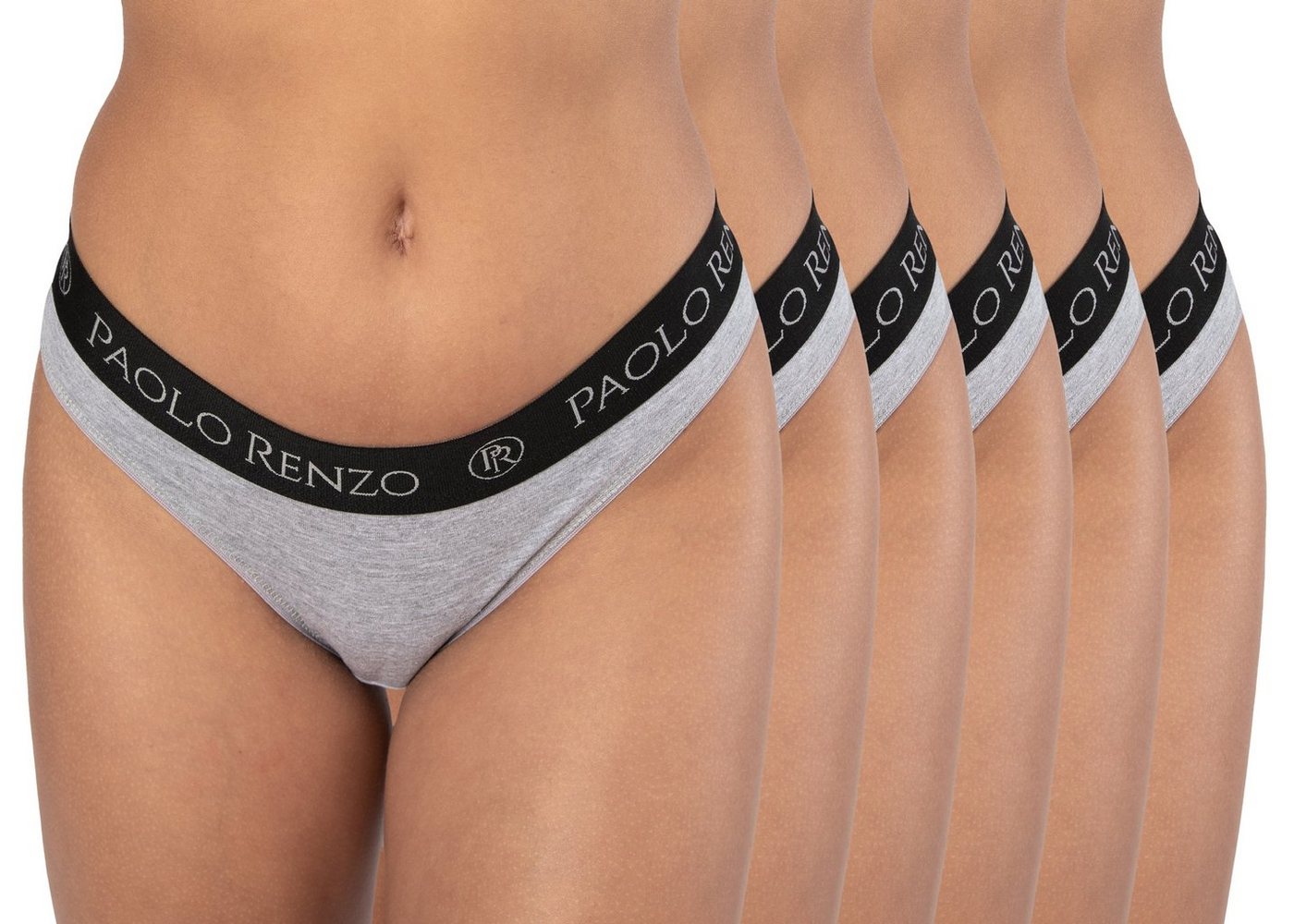 Paolo Renzo Stringtanga Sports-Collection Atmungsaktive & Hautsympatische Damen Tanga (6-St) Sport Tanga aus hochwertiger Baumwolle von Paolo Renzo