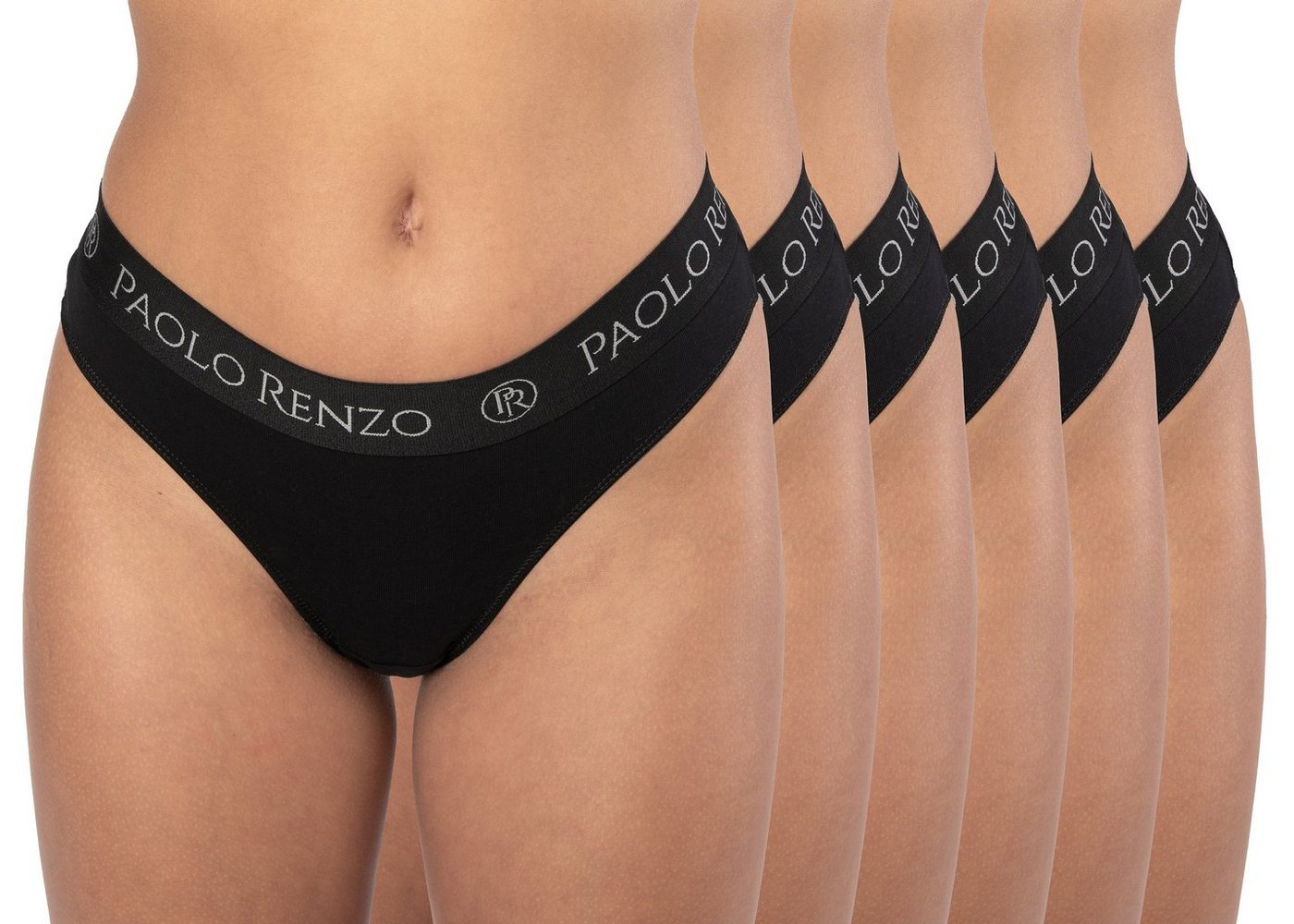 Paolo Renzo Stringtanga Sports-Collection Atmungsaktive & Hautsympatische Damen Tanga (6-St) Sport Tanga aus hochwertiger Baumwolle von Paolo Renzo