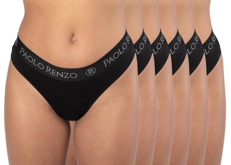 Paolo Renzo Stringtanga Sports-Collection Atmungsaktive & Hautsympatische Damen Tanga (6-St) Sport Tanga aus hochwertiger Baumwolle von Paolo Renzo