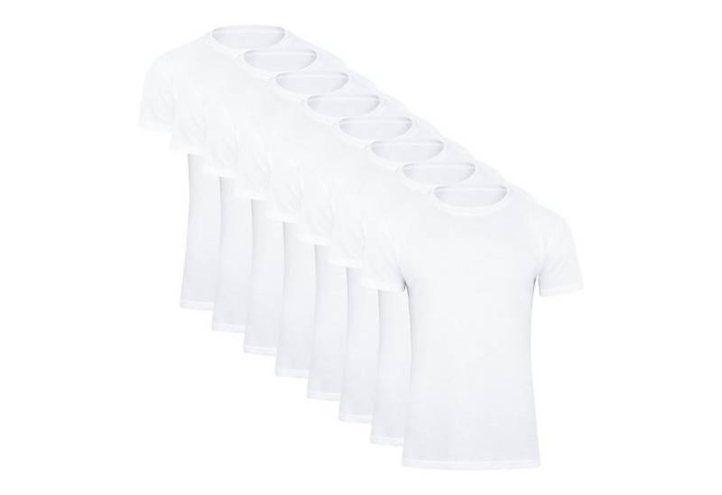 Paolo Renzo T-Shirt (8-tlg) Rundhals Basic T-Shirt O-Neck 2,4 oder 8 Stück - Shirt mit Rundhalsausschnitt aus 100% Baumwolle - Weiß oder Schwarz von Paolo Renzo