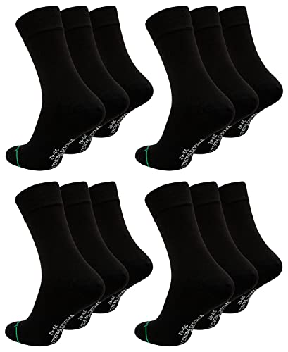 Paolo Renzo Unisex Bambus Business Socken 12 Paar Bambussocken für Damen und Herren Geruchshemmend Größe 39/42 Schwarz von Paolo Renzo