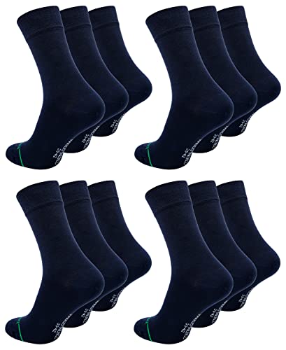 Paolo Renzo Unisex Bambus Business Socken 12 Paar Bambussocken für Damen und Herren Geruchshemmend Größe 43/46 Marineblau von Paolo Renzo