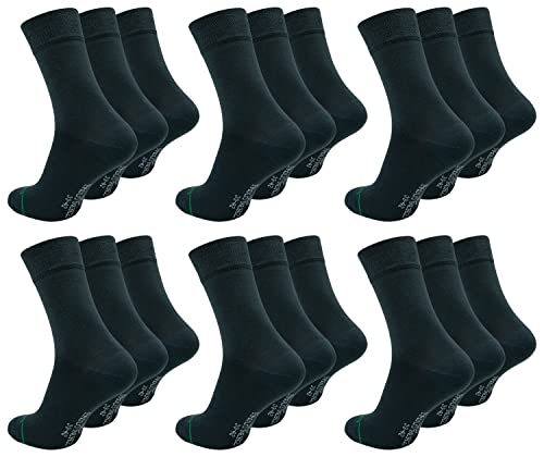 Paolo Renzo Unisex Bambus Business Socken 18 Paar Bambussocken für Damen und Herren Geruchshemmend Größe 43/46 Dunkelgrau von Paolo Renzo