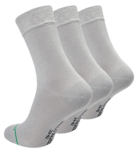 Paolo Renzo Unisex Bambus Business Socken 3 Paar Bambussocken für Damen und Herren Geruchshemmend Größe 35/38 Hellgrau von Paolo Renzo