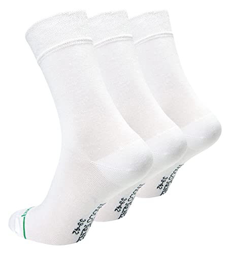 Paolo Renzo Unisex Bambus Business Socken 3 Paar Bambussocken für Damen und Herren Geruchshemmend Größe 39/42 Weiß von Paolo Renzo