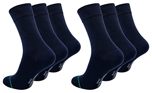 Paolo Renzo Unisex Bambus Business Socken 6 Paar Bambussocken für Damen und Herren Geruchshemmend Größe 39/42 Marineblau von Paolo Renzo