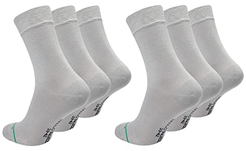 Paolo Renzo Unisex Bambus Business Socken 6 Paar Bambussocken für Damen und Herren Geruchshemmend Größe 43/46 Hellgrau von Paolo Renzo