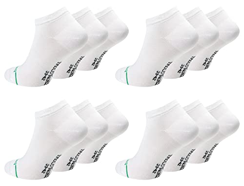 Paolo Renzo Unisex Bambus Sneaker Socken 12 Paar Bambus Sneakersocken für Damen und Herren Kurze Socken Geruchshemmend Größe 39/42 Weiß von Paolo Renzo