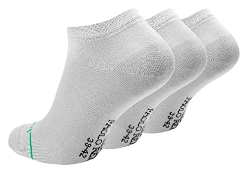 Paolo Renzo Unisex Bambus Sneaker Socken 3 Paar Bambus Sneakersocken für Damen und Herren Kurze Socken Geruchshemmend Größe 43/46 Hellgrau von Paolo Renzo