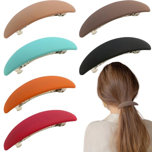 6 Stück Damen Dünnes Haar Mittel Haarspangen Französische Vintage Haarschmuck Automatisch Haarklammern Groß Klassische Haarspangen Für Frauen Mädchen feines Haar und mitteldickes Haar von Paotxpum