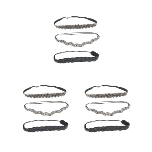 3er-Set elastisches Haarband mit Strasssteinen für Damen und Mädchen von Paowsietiviity