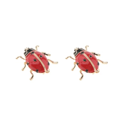 Emaille Marienkäfer Insekt Brosche Pin Damen Herren Schmuck Rot, 2.9x3.1cm, Kunststoff von Paowsietiviity