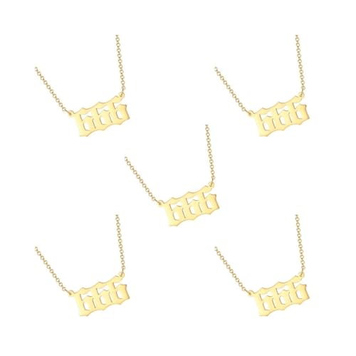 Halskette mit Zahlenanhänger, goldfarben, für Damen, Edelstahl, Halsband, Weihnachtsgeschenk, Party-Zubehör, Stil 6, style, Polyester, Siehe Beschreibung von Paowsietiviity