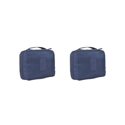 Kosmetik-Aufbewahrungstasche Wasserdicht Große Kapazität Tragen Toilettenartikel Beutel Fall Home Make-up Waschen Tasche Frauen Mädchen Rotwein, 2er-Set (Marineblau), Siehe Produktbeschreibung, Als von Paowsietiviity