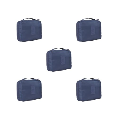 Kosmetik-Aufbewahrungstasche Wasserdicht Große Kapazität Tragen Toilettenartikel Beutel Fall Home Make-up Waschen Tasche Frauen Mädchen Rotwein, 5er-Set (Marineblau), Siehe Produktbeschreibung, Als von Paowsietiviity