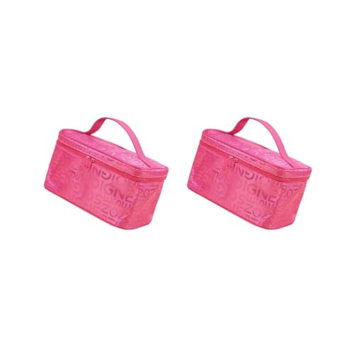 Kosmetiktasche, Aufbewahrung, Kulturbeutel, Brief, große Kapazität, multifunktional, Handtasche, Koffer, Geschenk, für Damen, Rosenrot, 2er-Set (Rosarot), Rosa, Siehe Beschreibung von Paowsietiviity