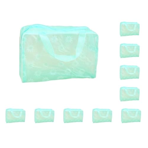 Kosmetiktasche für Damen, zum Aufhängen, mit Griff, mit Reißverschluss, Blau, 10 Set (grün), Siehe Produktbeschreibung, Als Beschreibung von Paowsietiviity