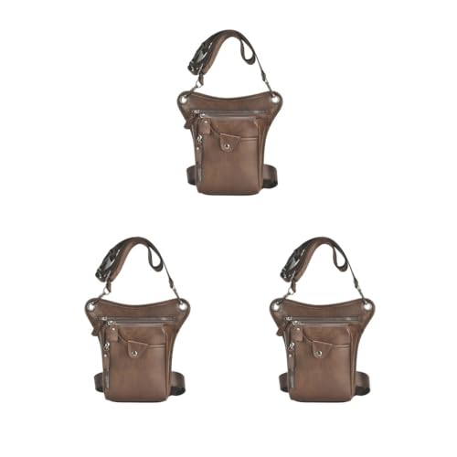 Mode Männer Drop Bein Tasche Oberschenkel Taille Pack Hüfttasche Beutel für Klettern Sport Braun, 3er-Set (Braun), 23x15x4CM, Als Beschreibung von Paowsietiviity