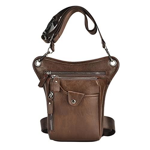 Mode Männer Drop Bein Tasche Oberschenkel Taille Pack Hüfttasche Beutel für Klettern Sport Braun, braun, 23x15x4CM, Als Beschreibung von Paowsietiviity