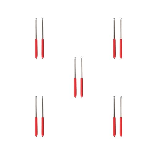 Paowsietiviity 1 Paar tragbare Teleskopstäbchen für Bauchtanz, Isis-Flügel, silberfarben, 5er-Set (Silber + Rot), 23-100cm von Paowsietiviity